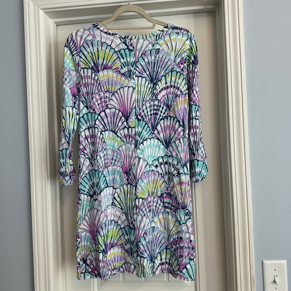 Lilly Pulitzer XS Linden Dress in Serene Blue Oh Shello Seashells Beach Resort - Picture 3 of 7